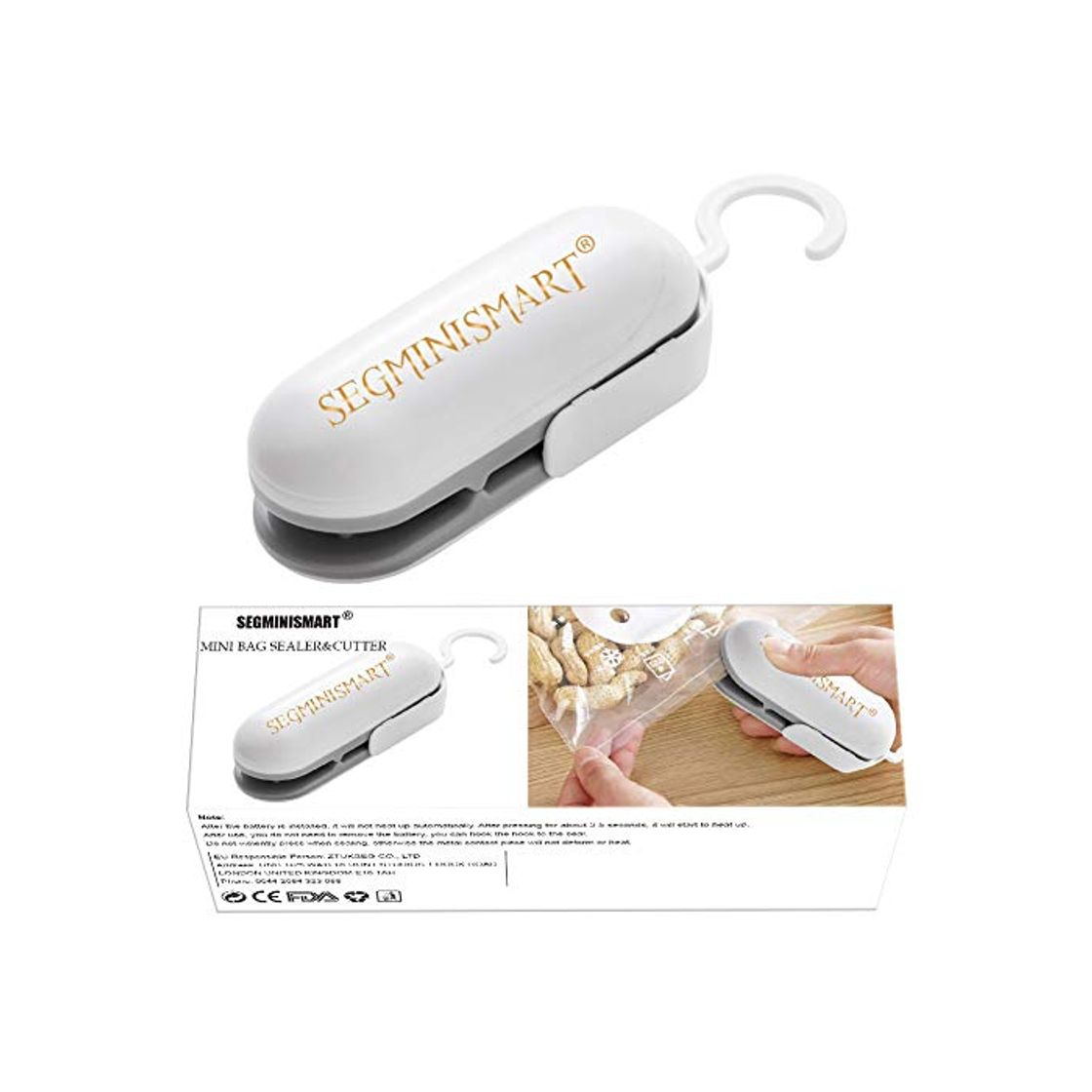 Social SEGMINISMART Mini Bag Sealer, Máquina de Sellado en Caliente portátil, Heat Sealer