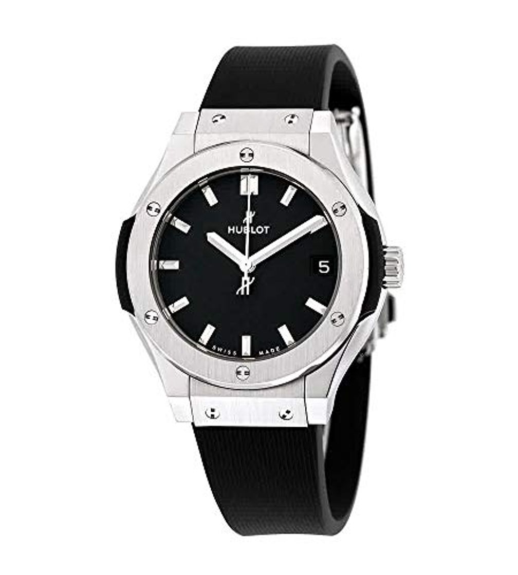 Lugar Hublot clásico fusión Negro Dial Negro Goma Mens Reloj 581 nx1171rx