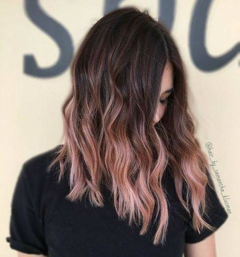 cabelo ponta rosa