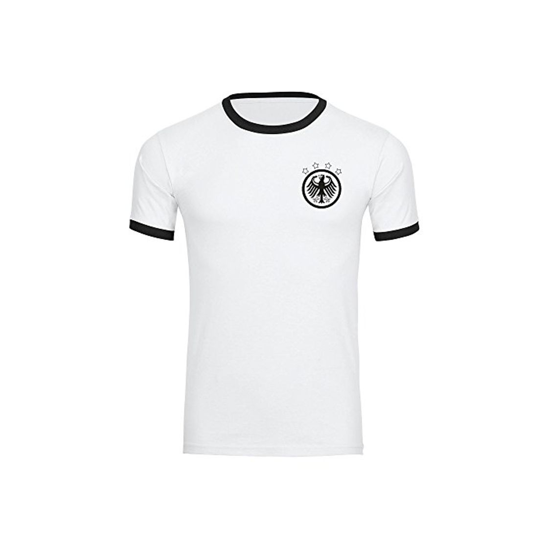 Product Multi Fan Shop Camiseta de Alemania Águila Retro Camiseta Hombre Blanco/Negro