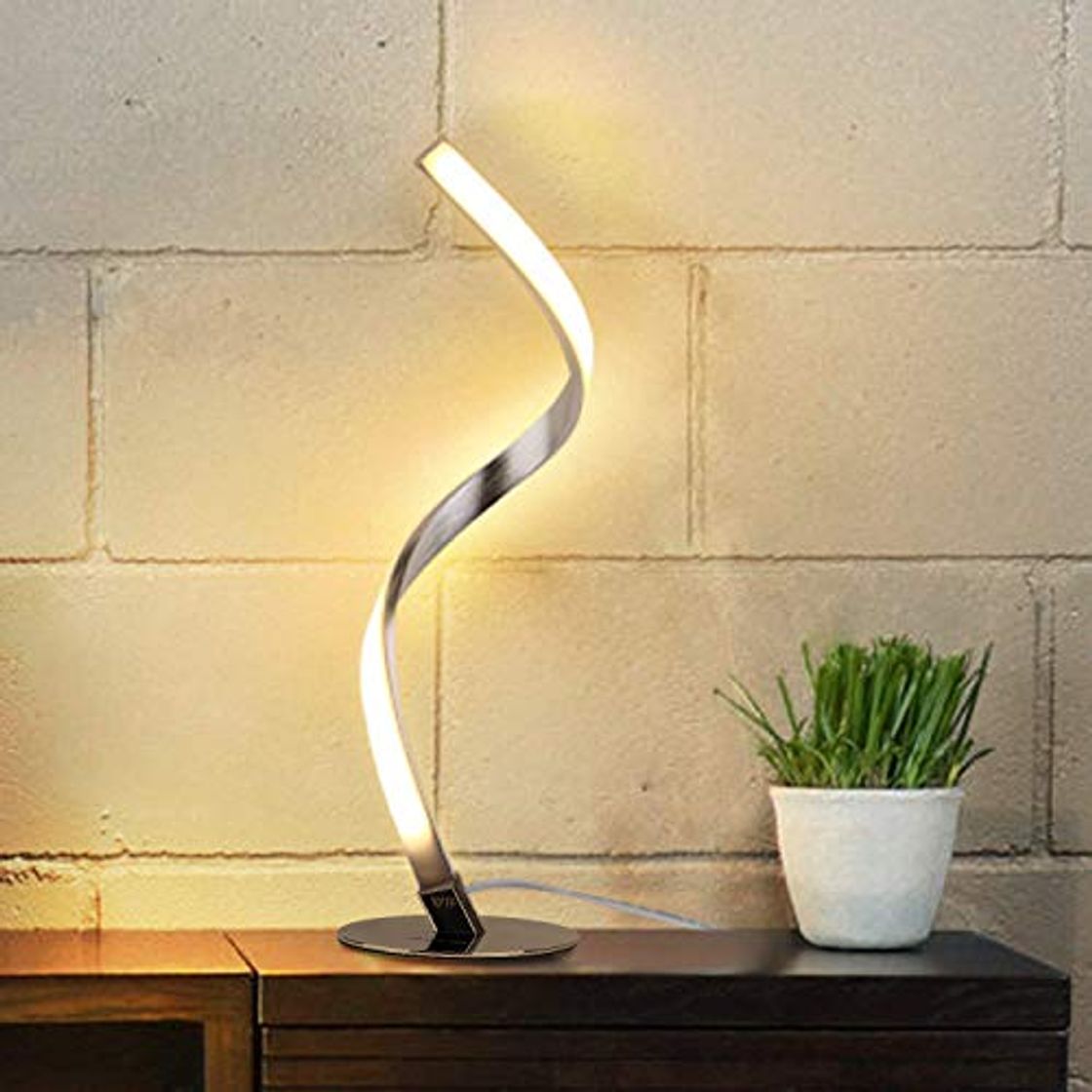 Social Albrillo Lámpara de Mesa LED Espiral - Lámpara de Escritorio Moderna de