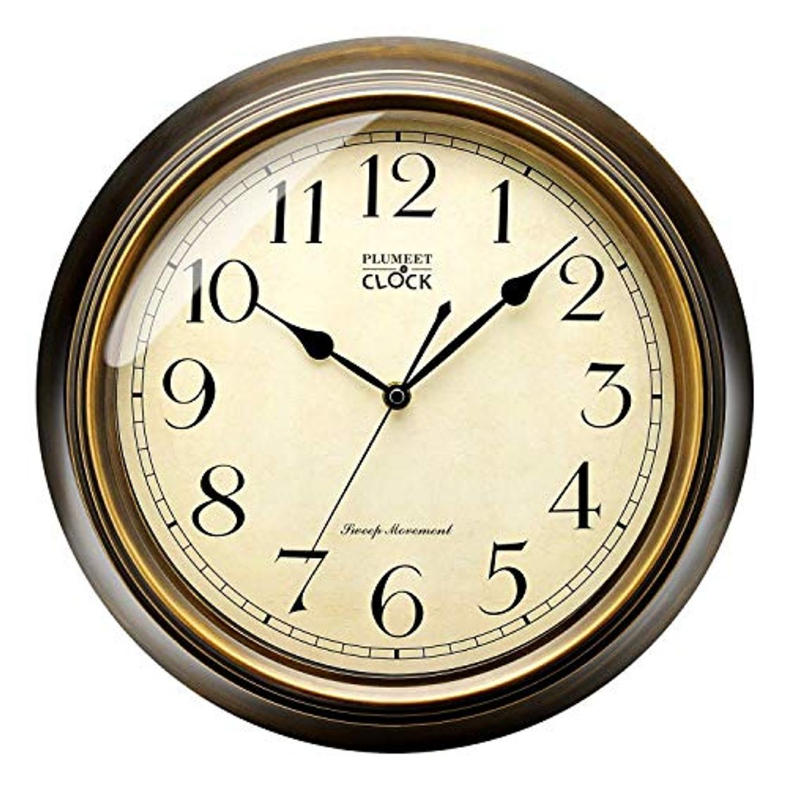 Plumeet Reloj de Pared Retro Grande, Reloj Silencioso Clásico sin Tic-TAC de