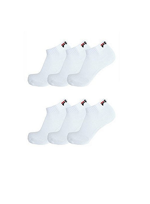 Social Fila 6 Pares Calcetines Cuartos Zapatillas Unisex, 35-46 Trainer Calcetines, Monocromo -
