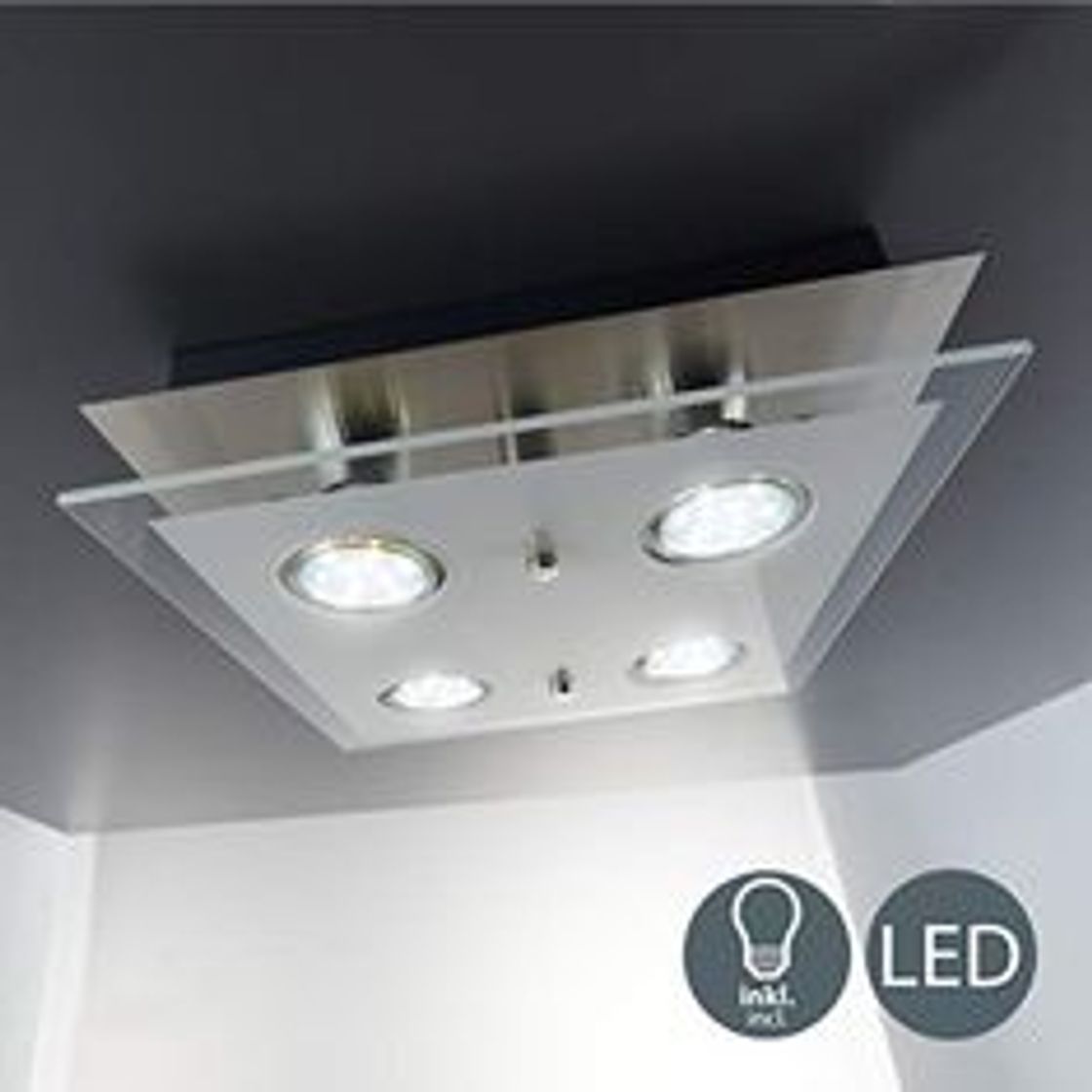 Social B.K.Licht - Lámpara de techo con 4 focos LED GU10
