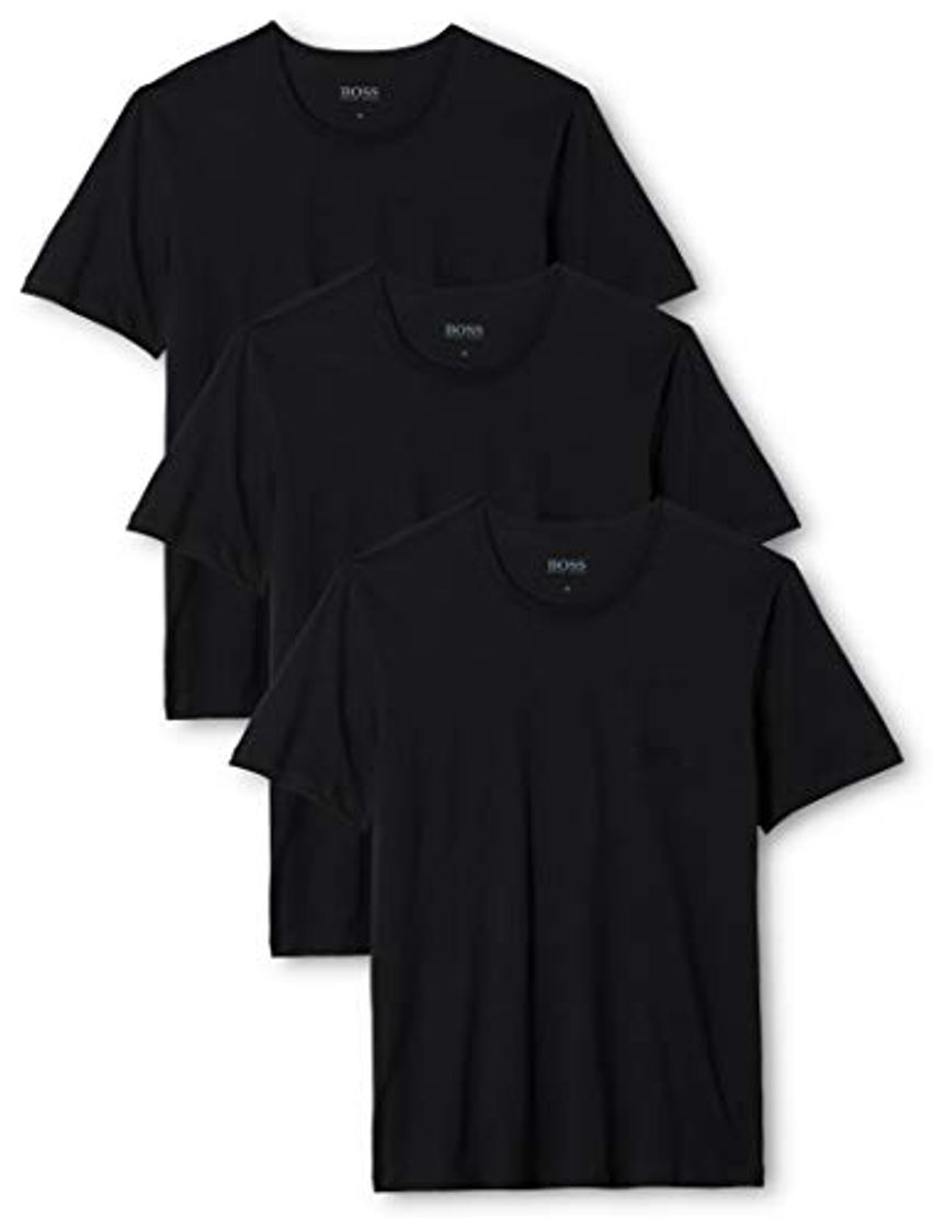 Fashion BOSS T-Shirt RN 3p Co Camiseta para Hombre, Negro