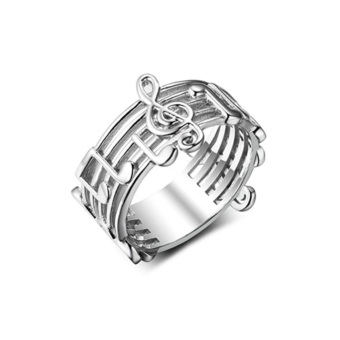 Product LUOEM Anillos de Patrón de Nota Musical para Amantes Unisex