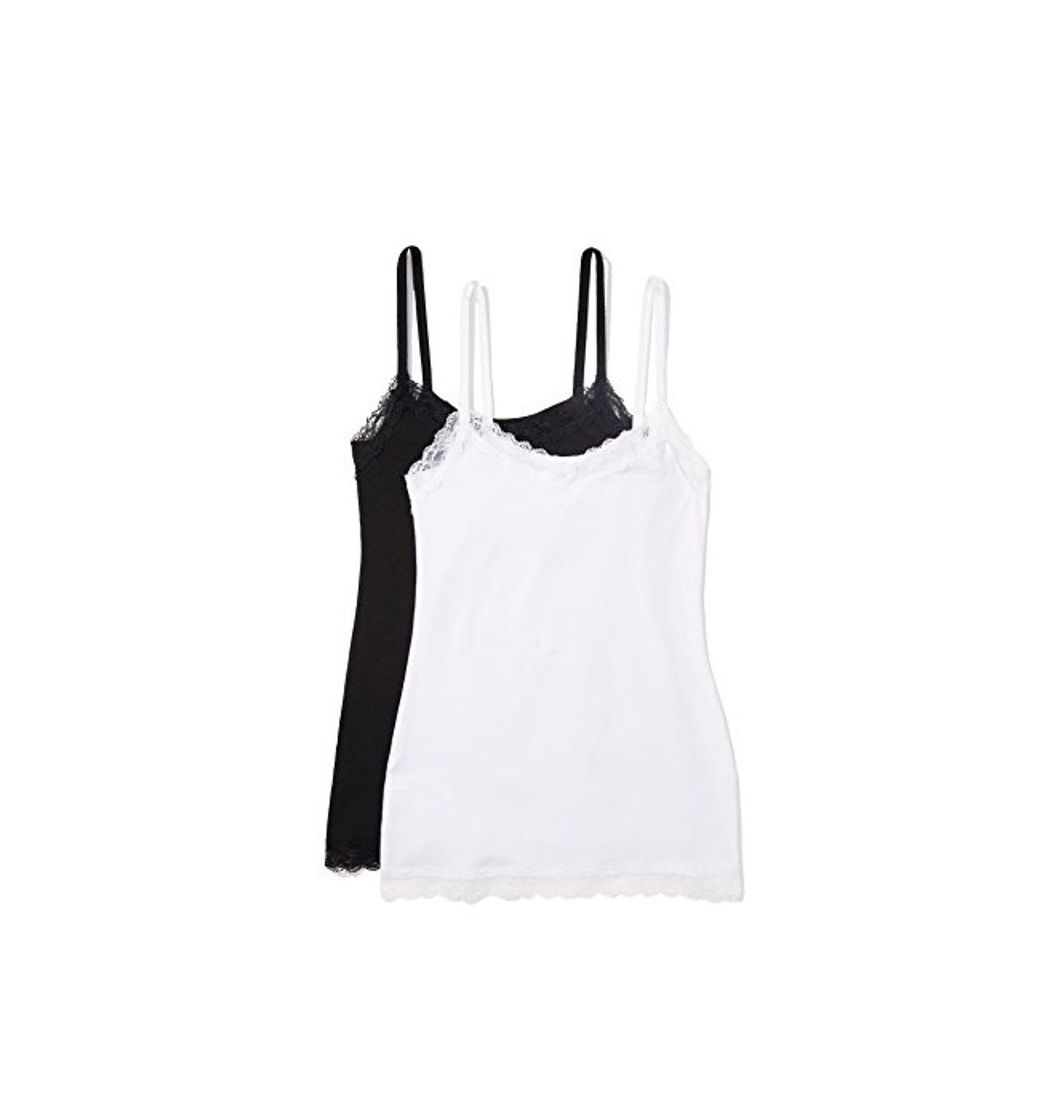 Producto Marca Amazon - IRIS & LILLY Camiseta de Tirantes con Encaje Body