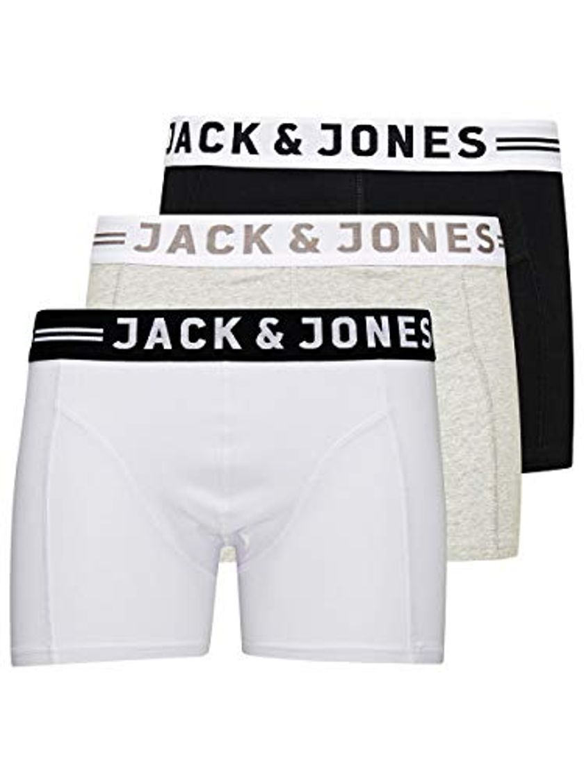 Lugar JACK & JONES Sense Trunks 3-Pack Bóxer, Light Grey Melange, Medium