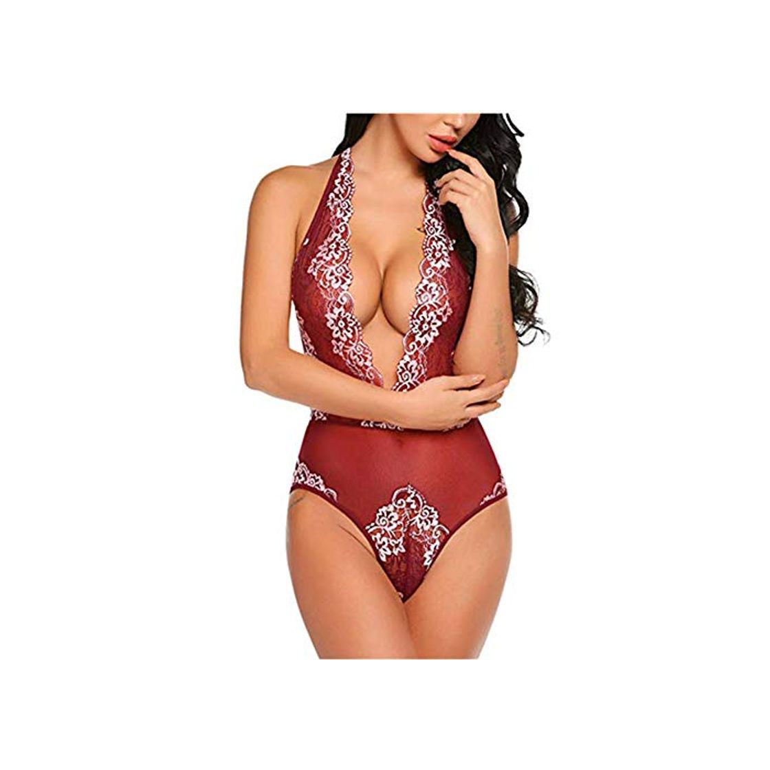 Fashion Conjuntos de lencería para mujerLencería Sexy Porno Ropa Interior del Cuerpo Mujeres Babydoll Bra Mini Abrigo Chaleco Calzoncillos Halter Pijamas Calientes Conjunto de Leotardo Encaje Sex Shop @ como