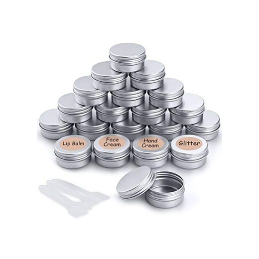 20 Piezas Tarros de Aluminio vacío Recipiente de cosmética para Crema loción
