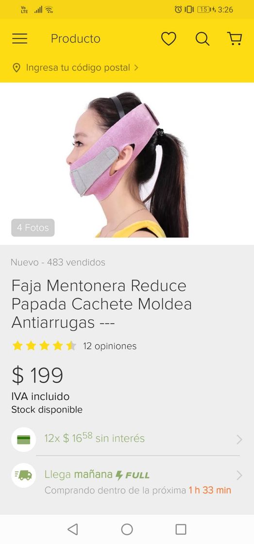 Product Faja Mentonera para reducir la papada