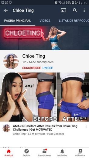 Canal de YouTube Chloe Ting