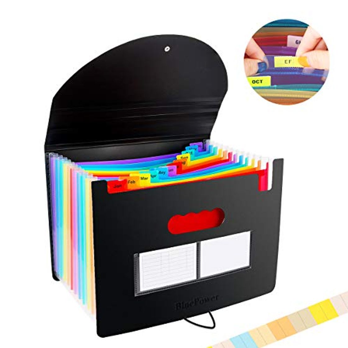 Social BluePower Carpeta Clasificadora Documentos A4 Extensible Archivador Acordeon Organizador Papeles 12 Bolsillos