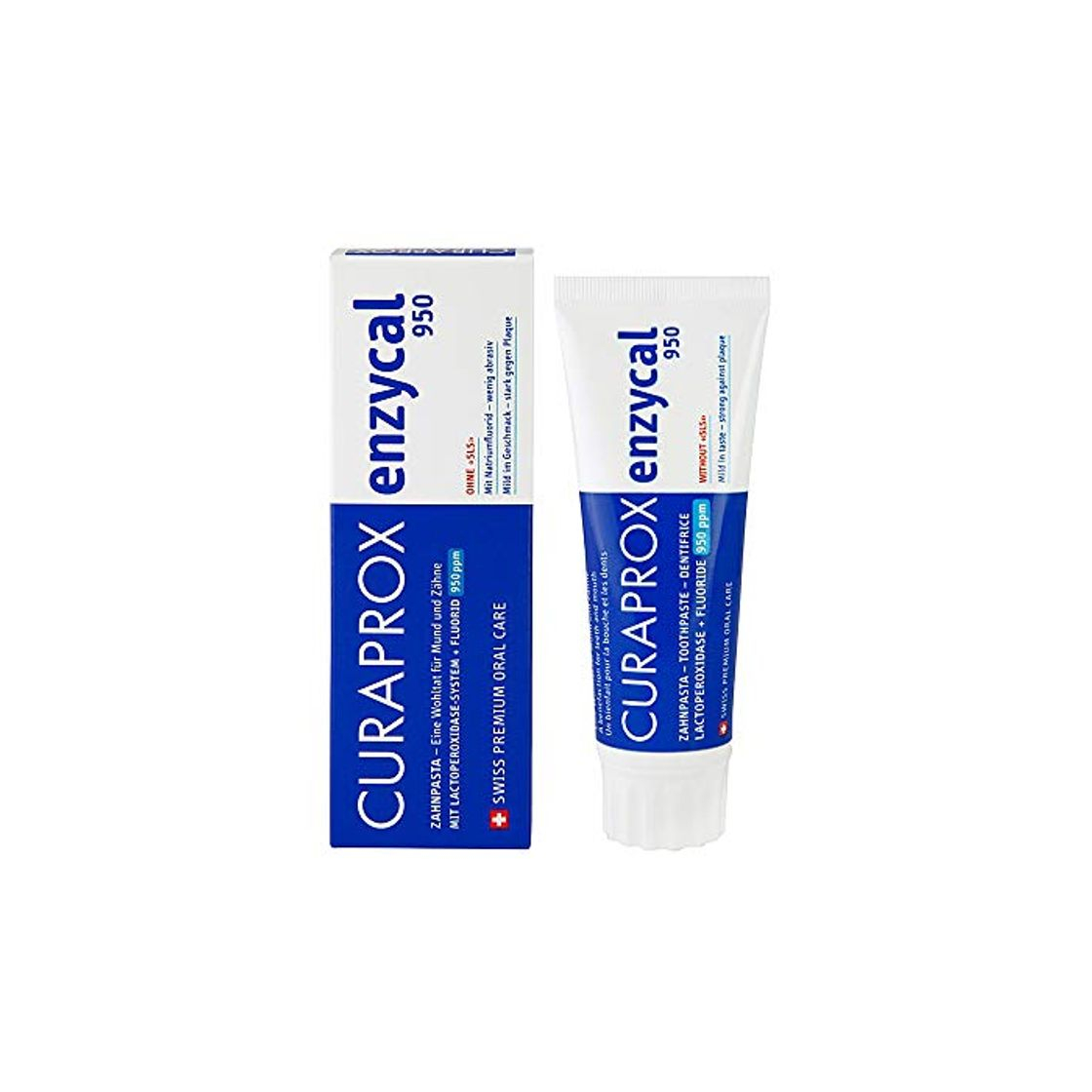 Social 4x Curaprox enzycal Pasta de dientes 950ppm Fluoruro 75ml Tubo