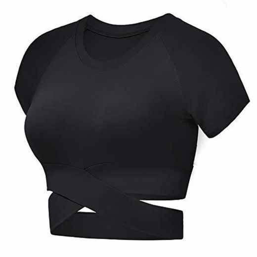 SKYSPER Camiseta Deportiva para Mujer Sujetador Deportivo Chaleco Top de Deporte Manga