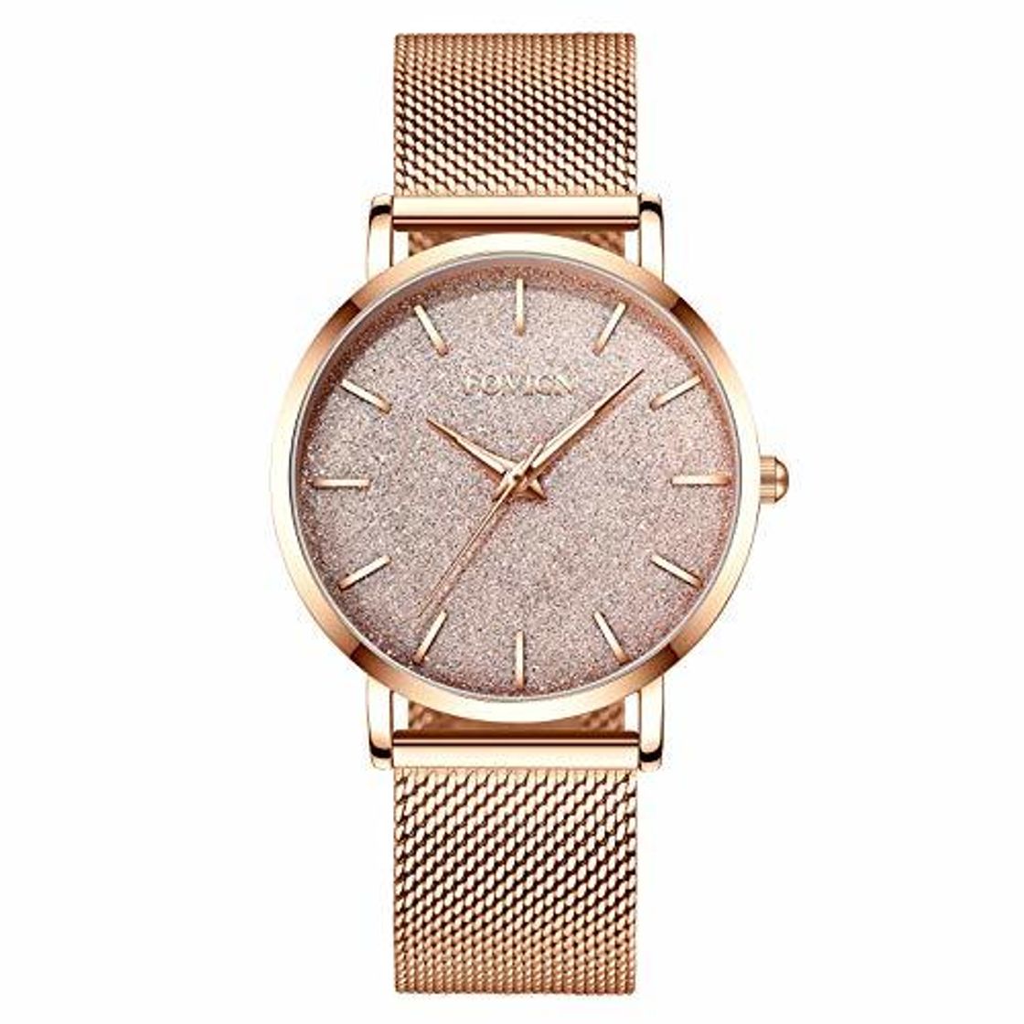 Place Reloj de Oro Rosa para Mujer Reloj de Cuarzo analógico de Malla