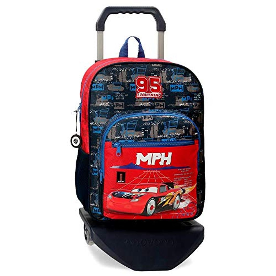 Moda Disney Mochila Escolar Cars Rocket Racing 40 cm con Carro