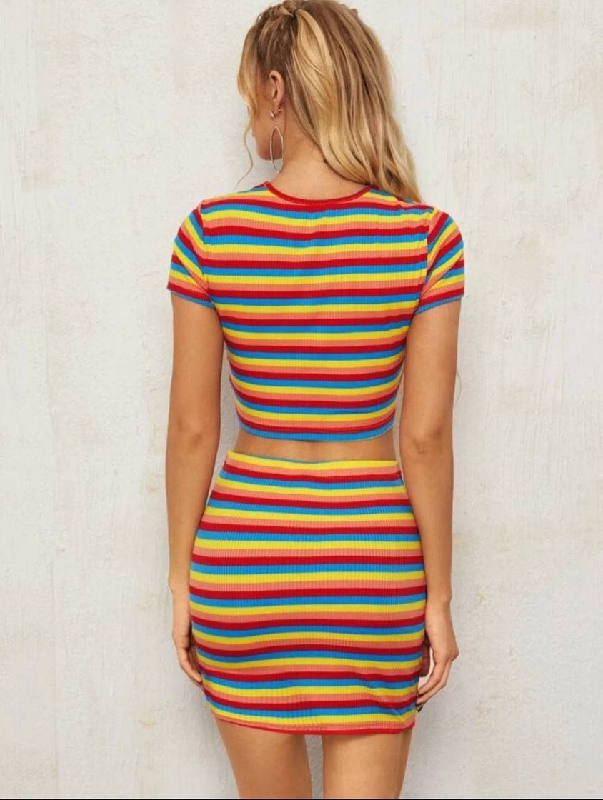 Fashion Conjunto arcoiris de SHEIN🌈