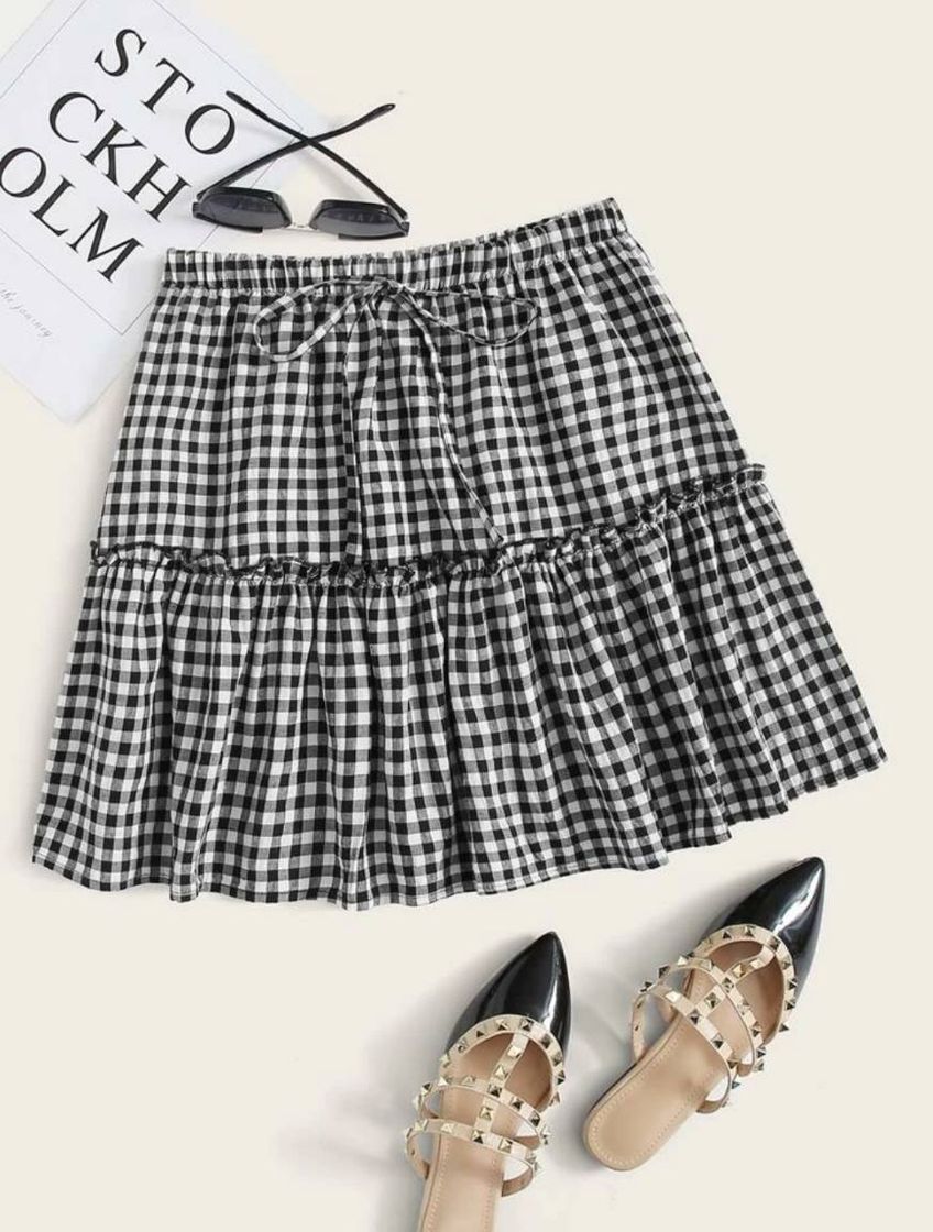 Fashion Falda de cuadros (blanco y negro)🤩