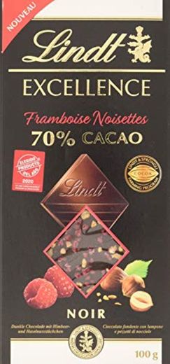 Lindt Excellence 70% Cacao Frambuesa y Avellanas