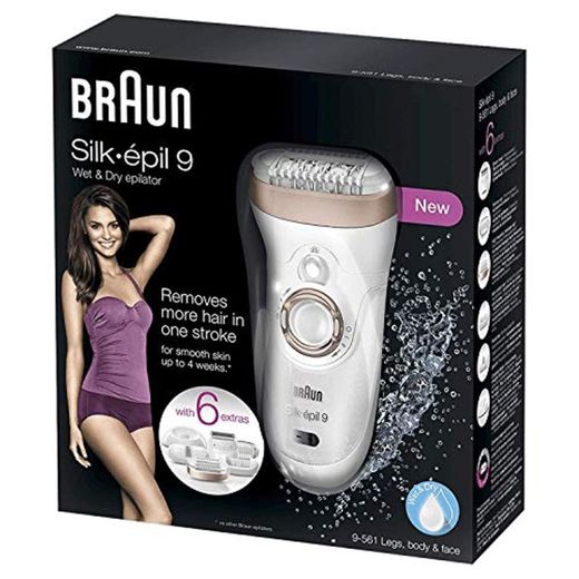 Braun Silk-épil 9 9-561 - Depiladora para mujer eléctrica inalámbrica con tecnología