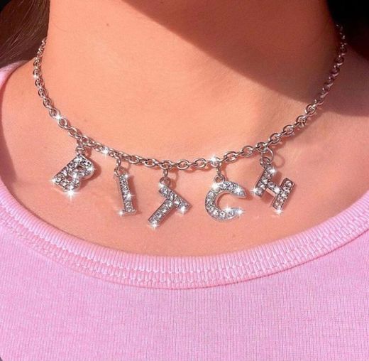 bitch bling necklace