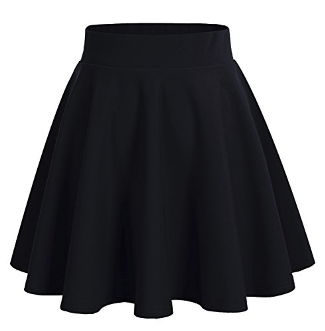 Social DRESSTELLS Falda Mujer Mini Corto Elástica Plisada Básica Multifuncional Black M