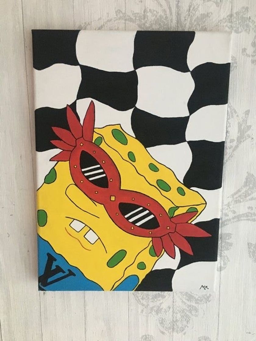 Fashion Pintura em Tela Bob Esponja 😃