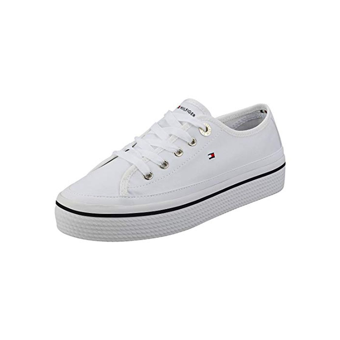 Moda Tommy Hilfiger Corporate Flatform Sneaker, Zapatillas para Mujer, Blanco