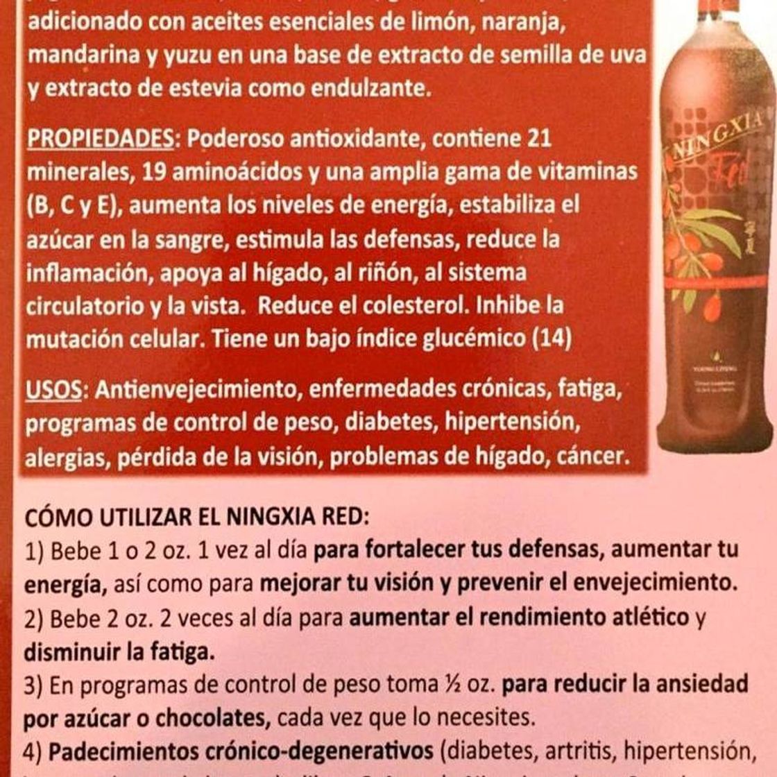 Producto Ningxia red 