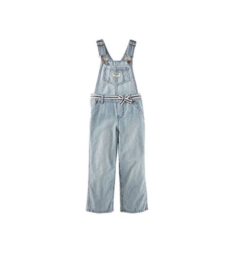 Oshkosh B 'gosh Peto rayas Jeans Chica Girl Pant – Pantalones vaqueros Baby azul