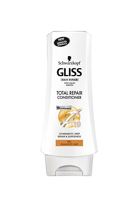 Belleza Schwarzkopf Gliss total reparación de 19 Acondicionador 200ml