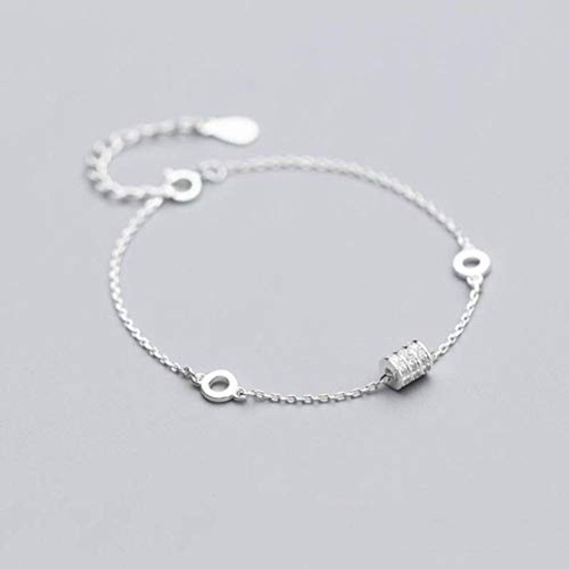 Moda Thumby Señoras Pulsera Decorativa S925 Pulsera de Plata Femenina Estilo Coreano Y Japonés Personalidad Personalidad Moda Pulsera Ovalada Temperamento Anillo Hueco Pulsera JoyeríaAjorca para el tobill