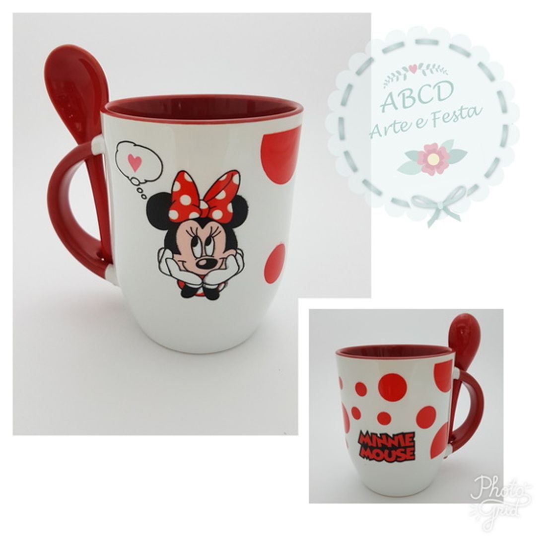 Fashion Caneca colorida com Colher Minnie no Elo7 | ABCD Arte e Festa ...