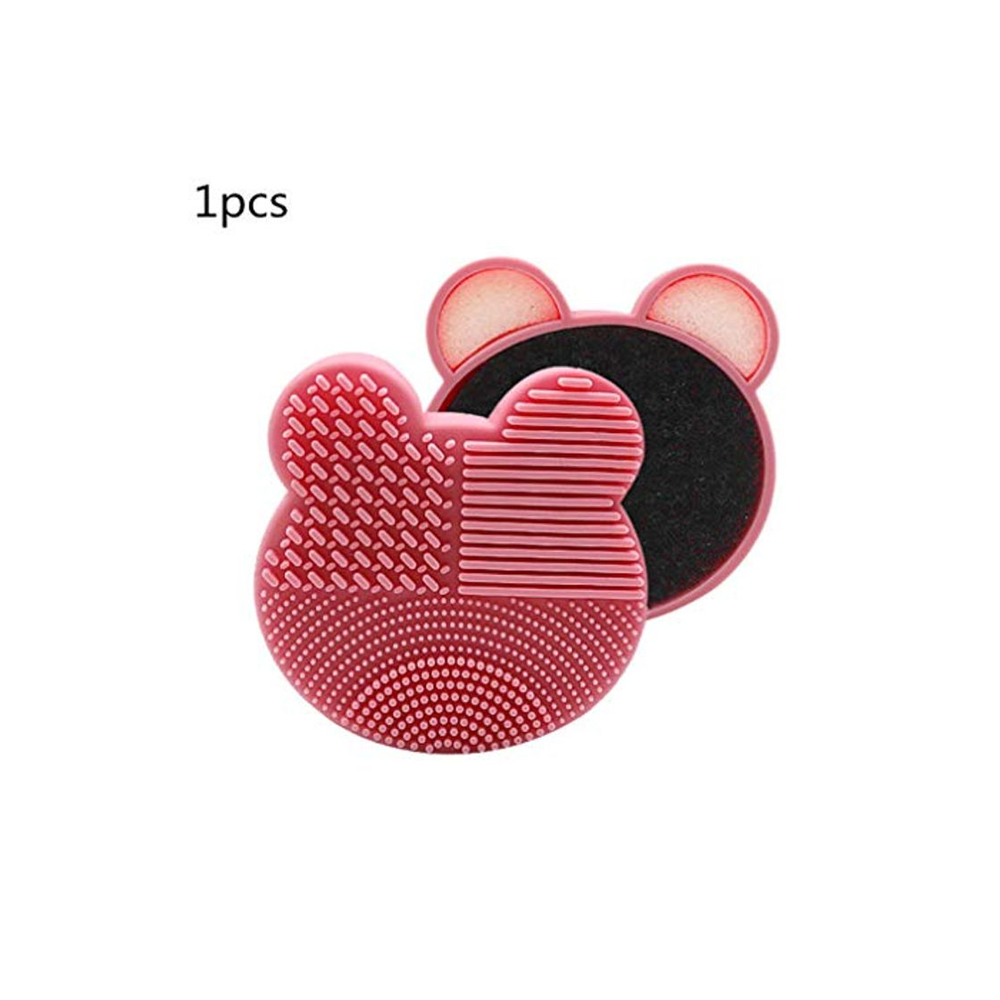 Social Pink Oso Limpiador de Pinceles de Maquillaje 2 en 1 Silicona Cepillo