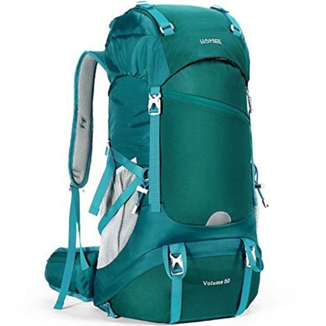 Social HOMIEE Mochila de Senderismo de 50 litros, Macutos de Senderismo Impermeable Multifuncional,