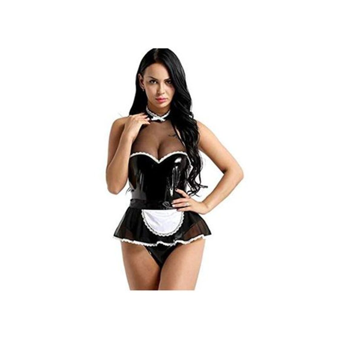 Social HZH Sra. Erotic Maid Clothes Leather SM Disfraz De Cosplay Disfraz Mono