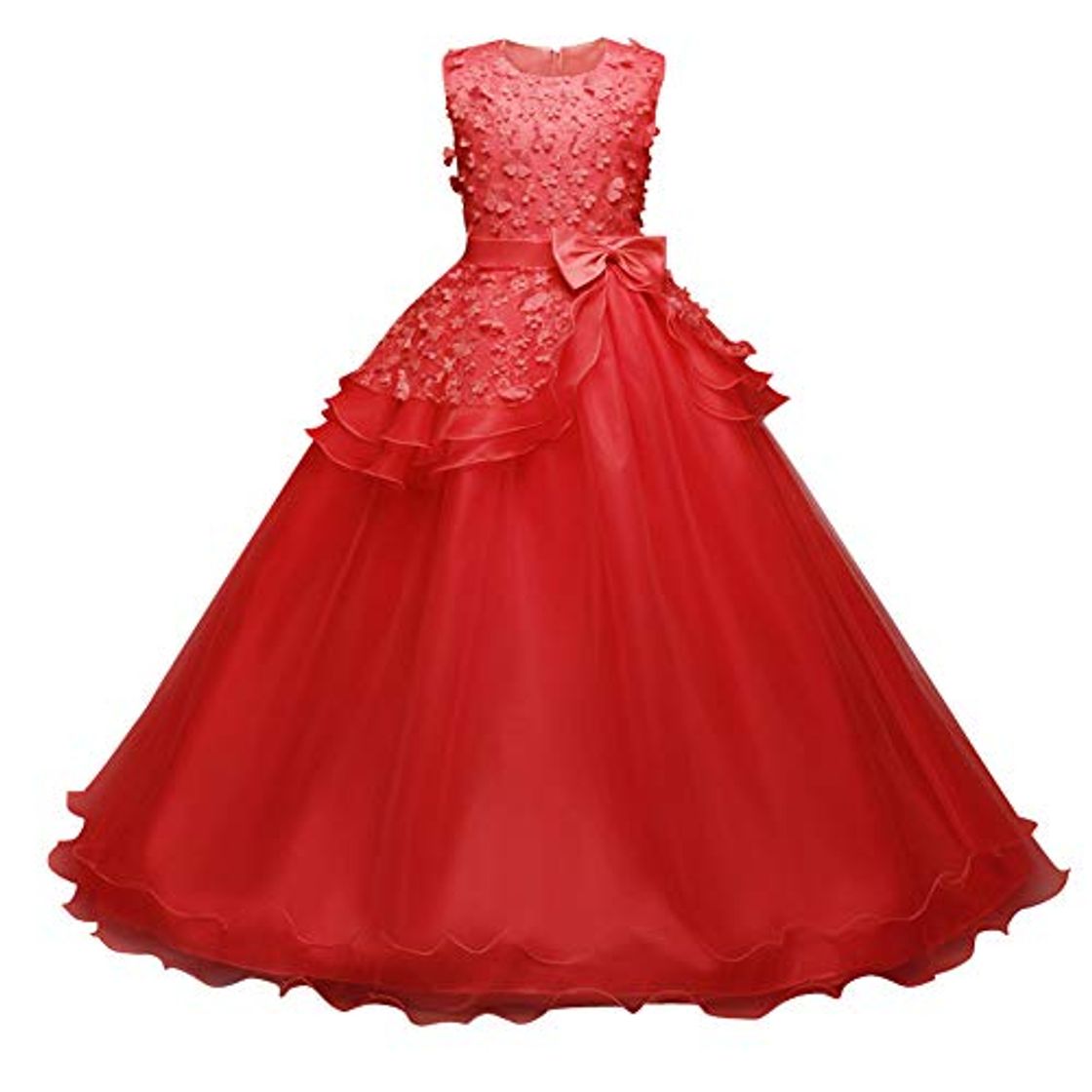 Moda Happy Cherry - Vestido de Princesa de Niña con Tul Multicapa para