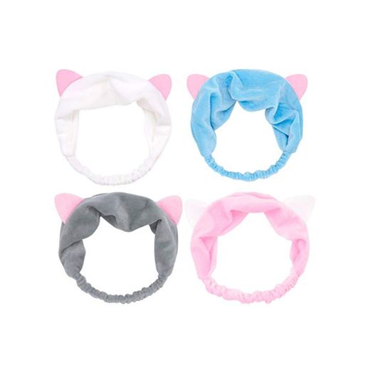 Dokpav 4 pcs Diademas con Orejas de Gato para Mujer