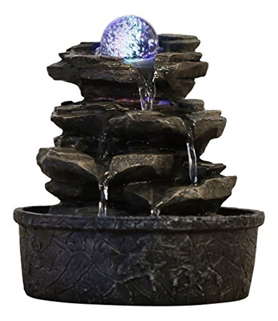 Social Zen'Light Little-Rock - Fuente de polirresina de Color marrón Oscuro