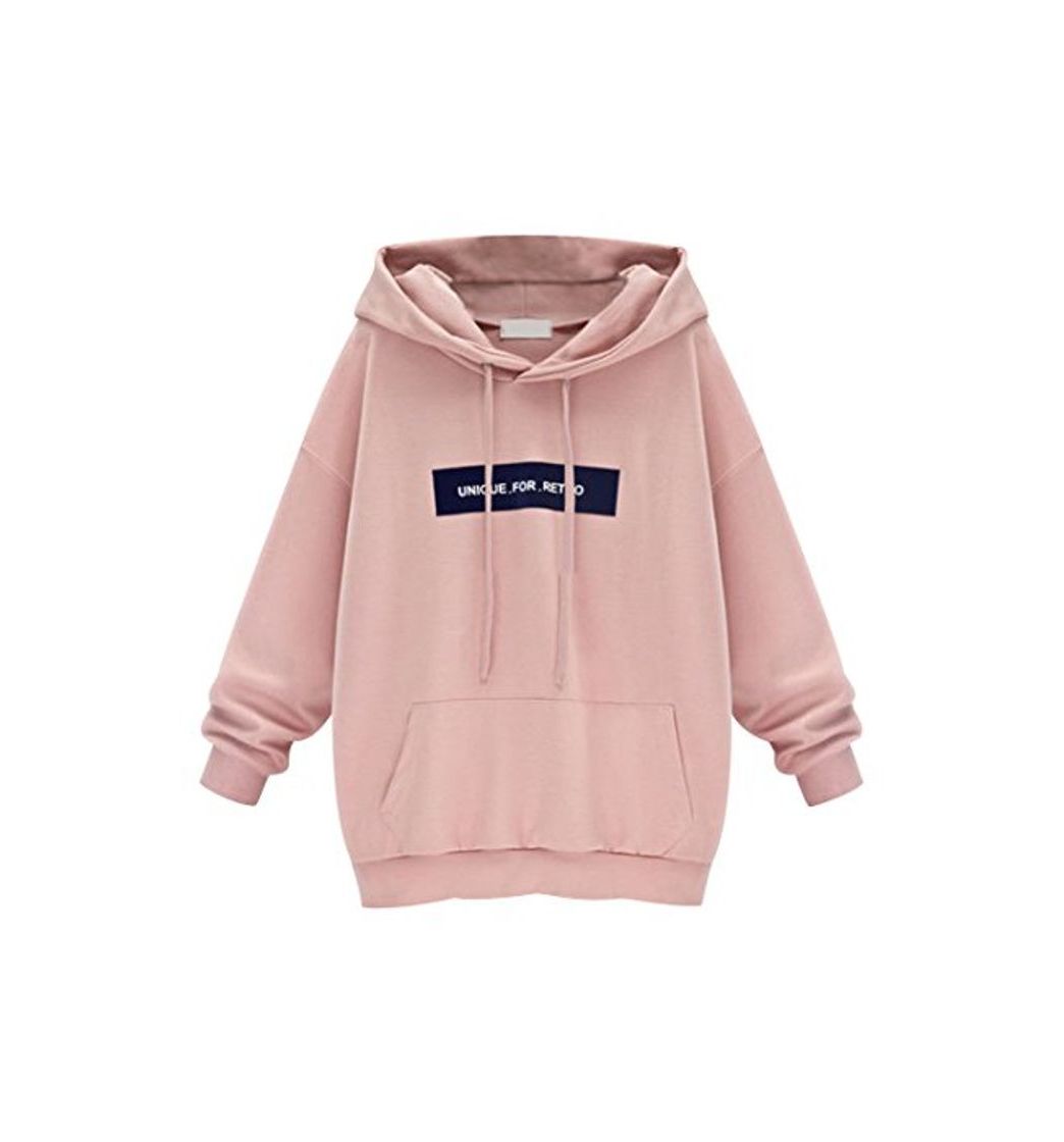 Producto Sudaderas con Capucha Largas Mujer Hoodies Sudadera Larga Pullover Sudaderas Estampadas Anchas Deportivas Chica Camisetas de Manga Larga Jerseys Dama Camisas Bonitas Tops Rosa M