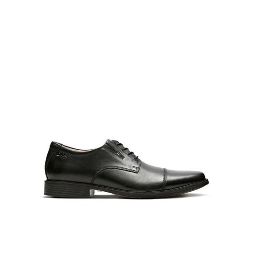 Clarks Tilden Cap, Zapatos de Cordones Derby para Hombre, Negro