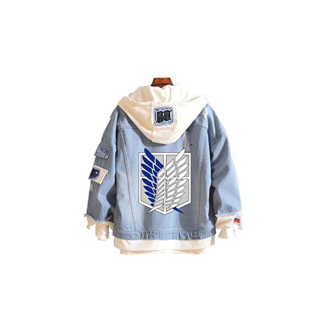 Social Cosstars Attack on Titan Aot Anime Chaquetas de Mezclilla Denim Jacket Adulto Cosplay Jeans Hoodie Sudaderas Cárdigan 1 XL