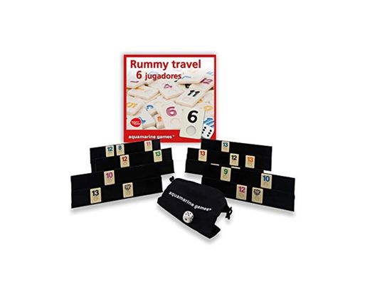 Aquamarine Games - Travel Rummy, Juego de Mesa para 6 Jugadores