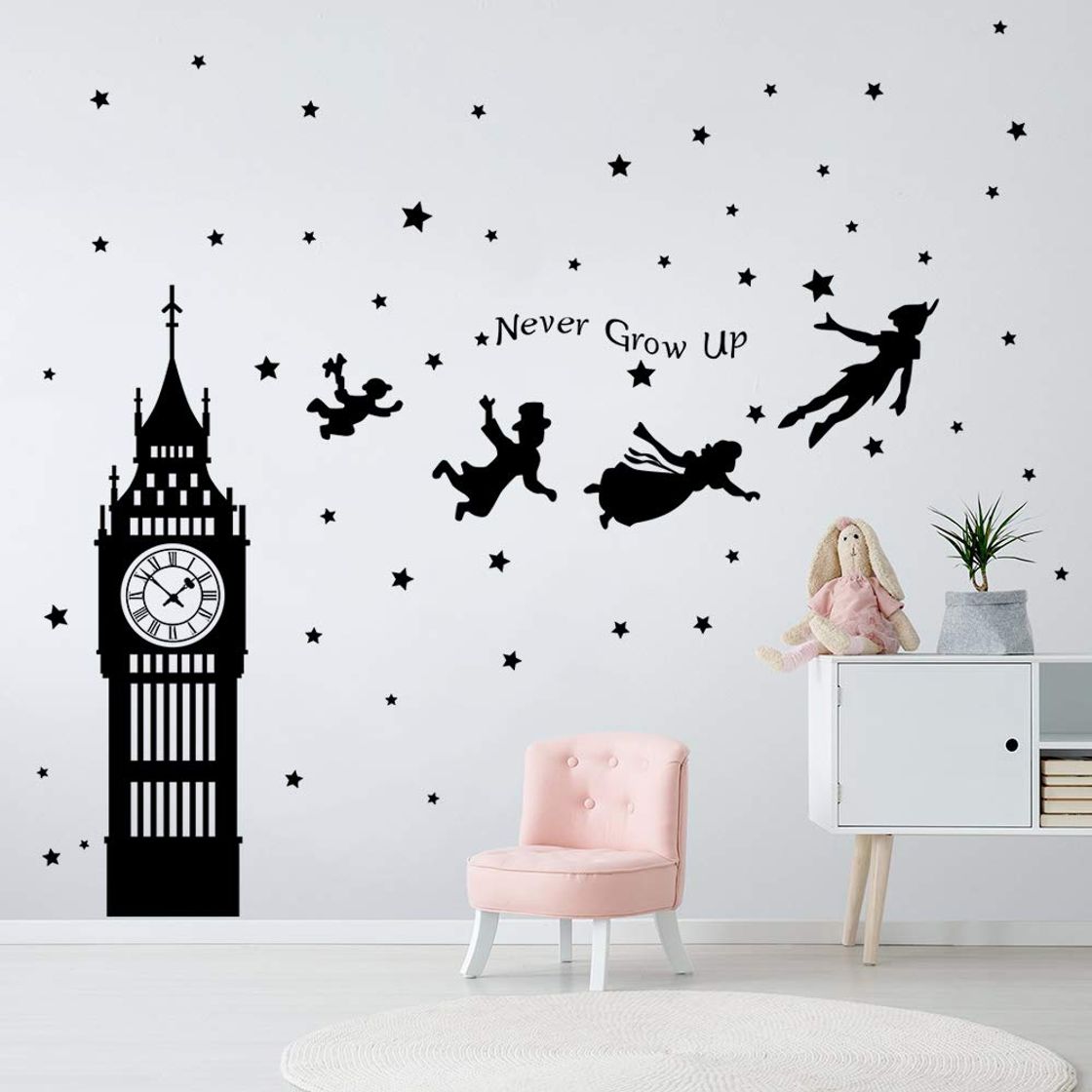 Producto decalmile Pegatinas de Pared London Skyline Vinilos Decorativos London Eye Big Ben Adhesivos Pared Dormitorio Sala Oficina Hotel