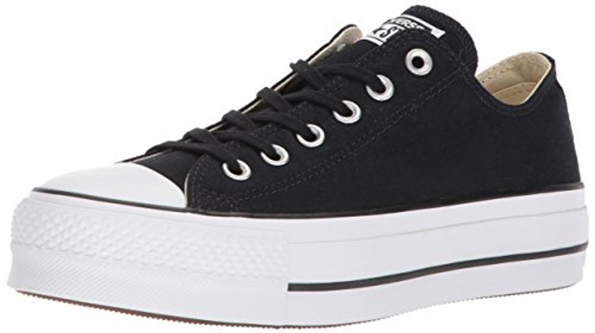 Social Converse Chuck Taylor CTAS Lift Ox Canvas, Zapatillas para Mujer, Negro