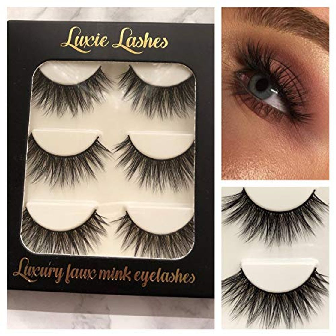 Product LUXIE LASHES 3D Luxury Fluffy Faux Mink Tira natural Fake pestañas largas