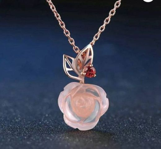 Rose Quartz garnet necklace 