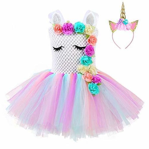 FONLAM Vestido de Bautizo Fiesta Niña Bebé Disfraz de Unicornio Princesa Tutú