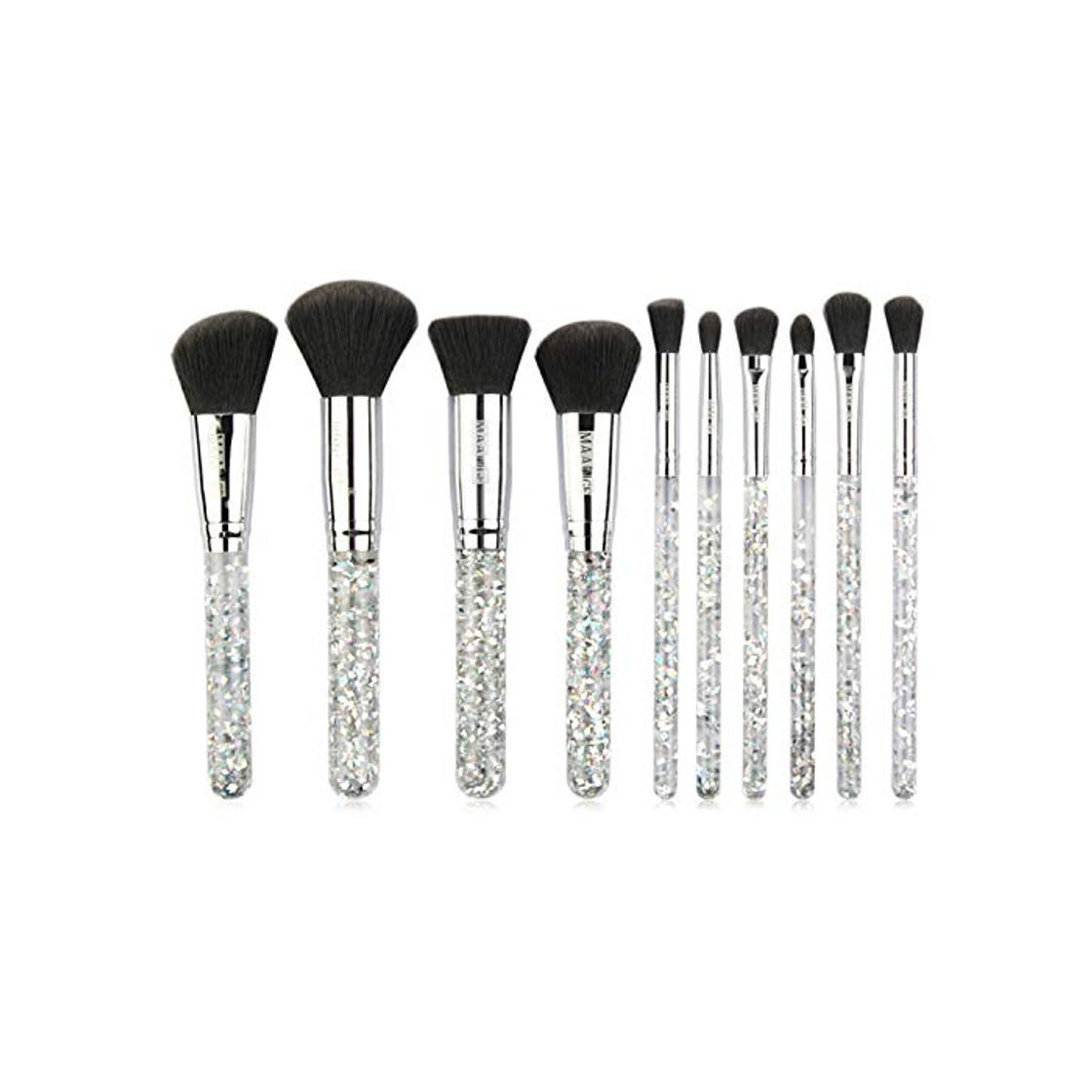 Product Moda Alta calidad Pieza de brillos de maquillaje profesional de 10 piezas Mango con brillo El más nuevo tachonado de diamantes Para cara y ojos Maquillaje Cepillo Fundación profesional Corrector Sombr